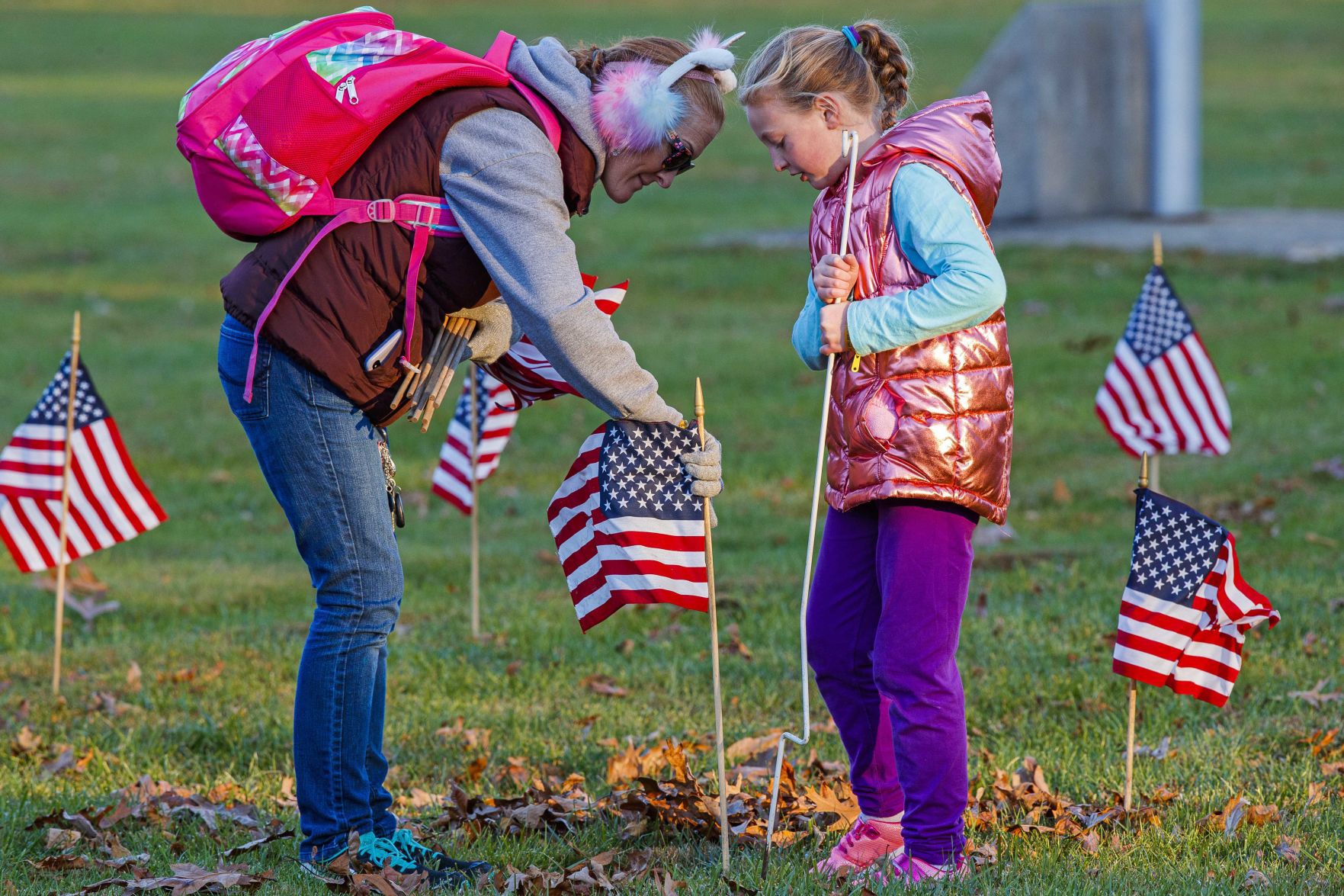 Scouts planted American Flags ahead of Veteran Day